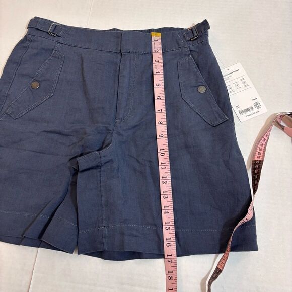 Athleta Voyager Linen Shorts NEW with tags Size 4 Granite Blue - Picture 14 of 15